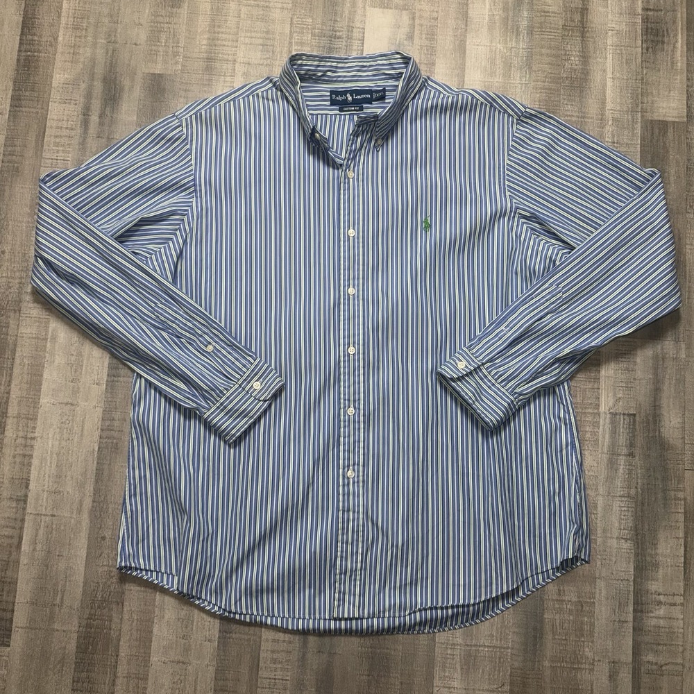 VTG 90s Polo Ralph Lauren Shirt Mens XXL Striped Button Down Preppy Classic
